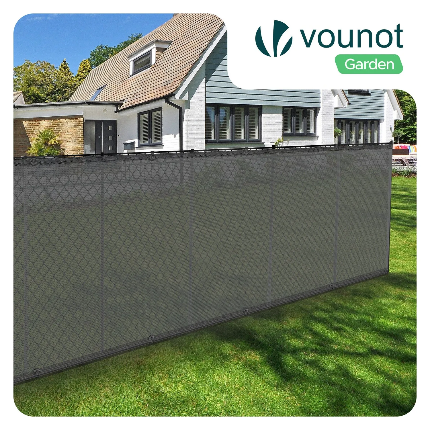 VOUNOT telo frangivista HDPE 1x10 m grigio 90 g/mq