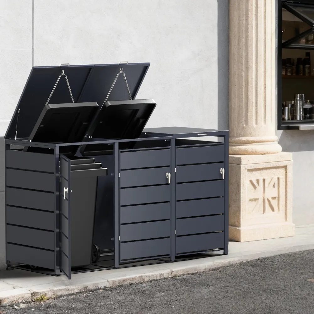 Timbela M802-3K copribidoni acciaio 3x240L antracite