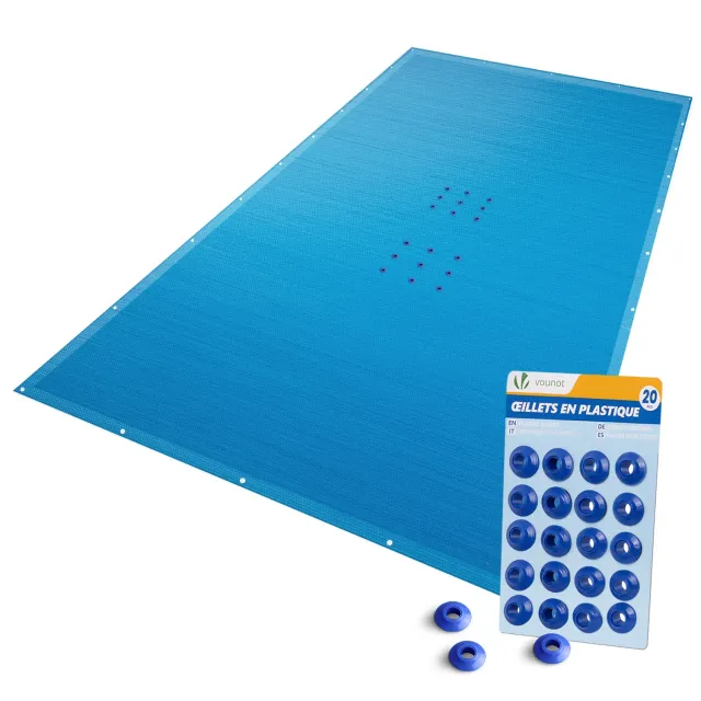 VOUNOT Telo piscina rettangolare 4x9 m blu 160 g/m²