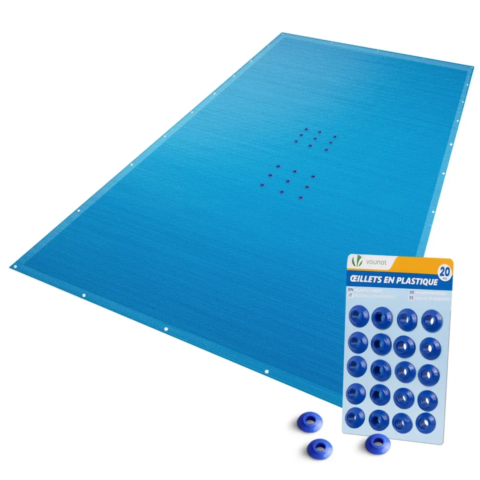 VOUNOT Telo piscina rettangolare 4x9 m blu 160 g/m²