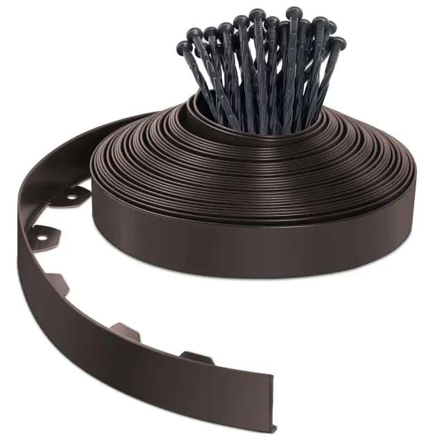 Vounot Bordura Giardino PVC 20m Marrone 5 cm
