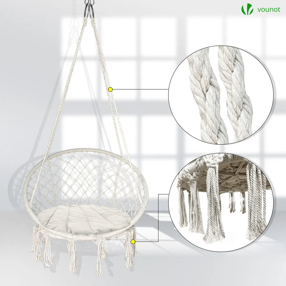 Vounot Poltrona Sospesa con Cuscino Rotondo Beige