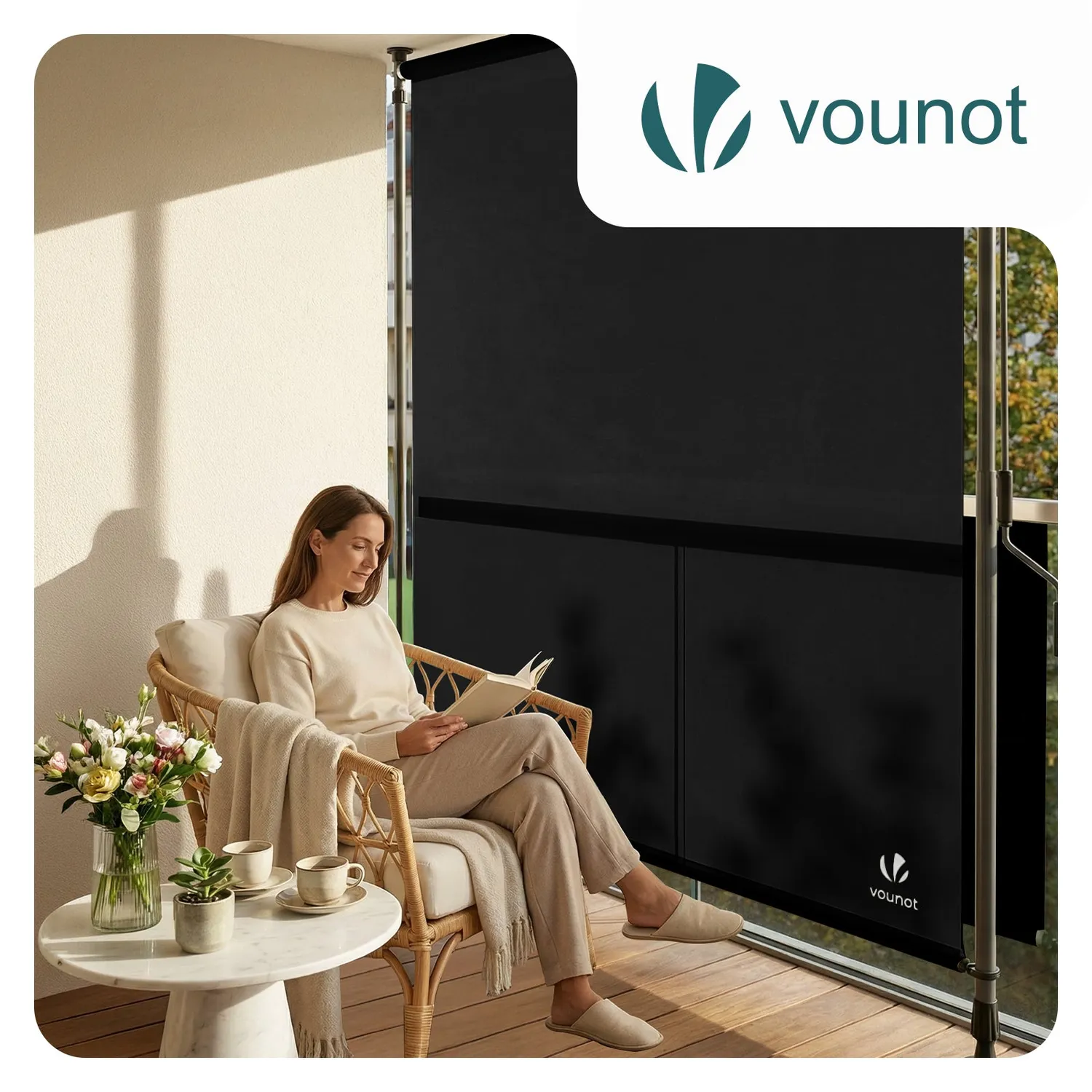 VOUNOT Tenda Verticale 200x310cm Esterno Antracite Senza Fori
