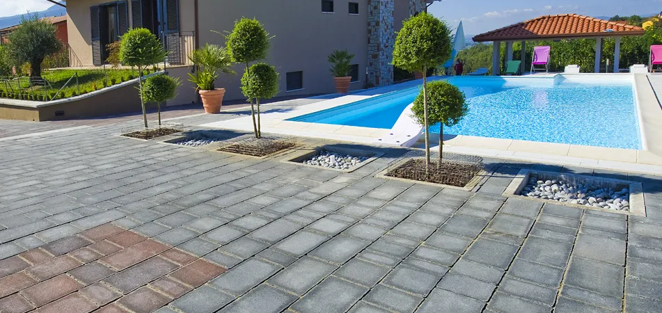 Progetto Esterno Lastricato pavimento moderno esterno