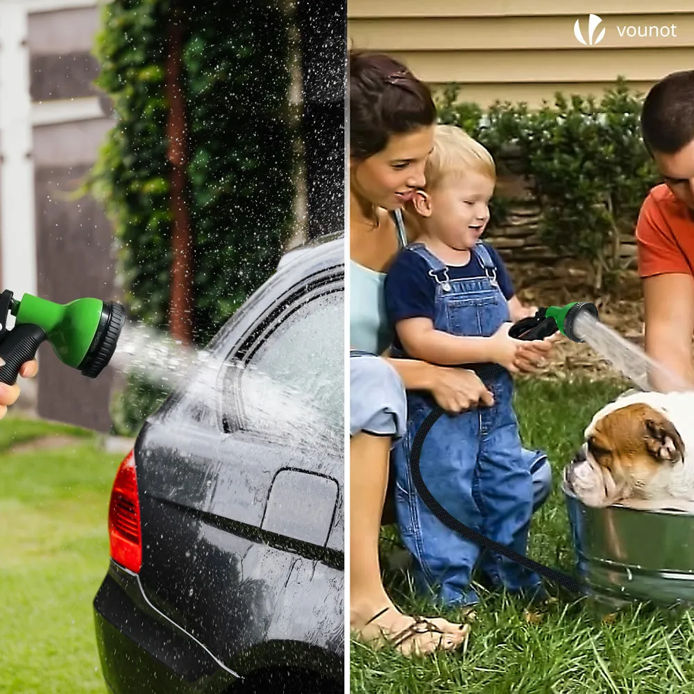 VOUNOT Tubo giardino estensibile 15m nero 10 getti