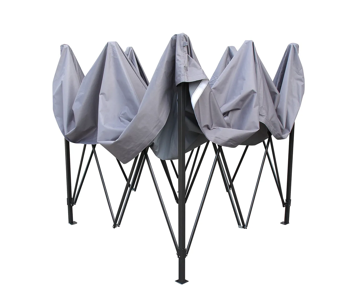 All Seasons Gazebos Robusto 2m x 2m gazebo pieghevole grigio metallico impermeabile