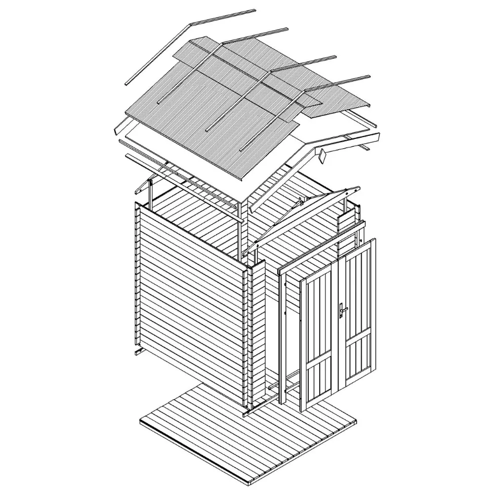 Timbela M369F1 casetta legno 220x220 cm 4 m² pannelli