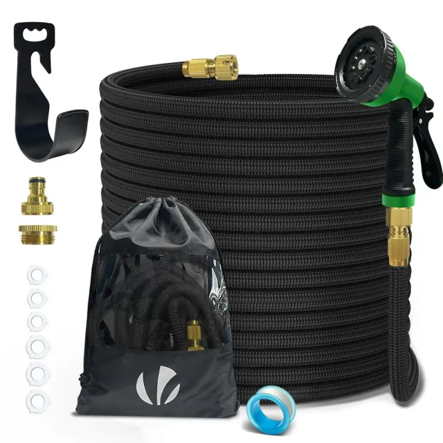 VOUNOT Tubo Giardino Estensibile 30m Nero 10 Getti