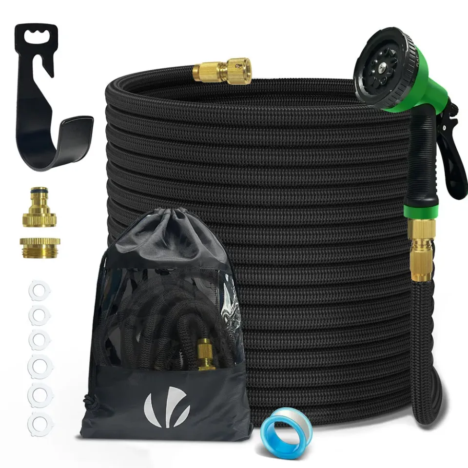 VOUNOT Tubo Giardino Estensibile 30m Nero 10 Getti