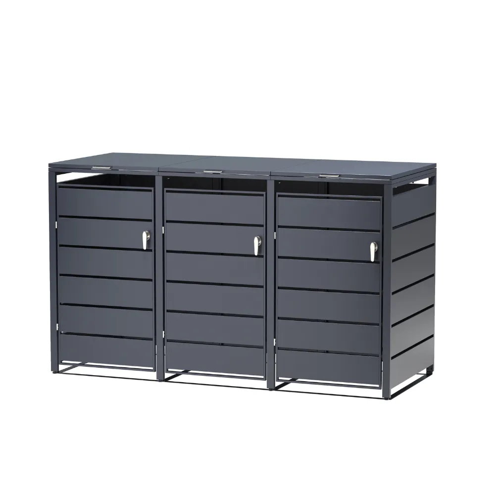 Timbela M802-3K copribidoni acciaio 3x240L antracite