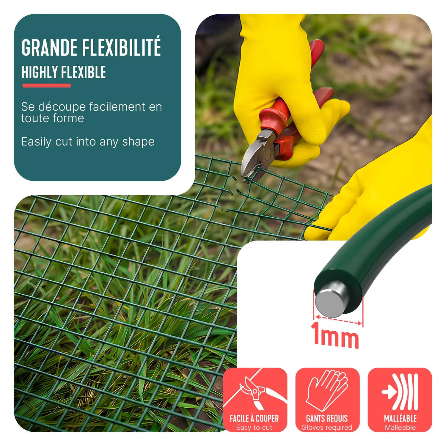 Vounot rete elettrosaldata 0,5x25 m verde maglia 25 mm