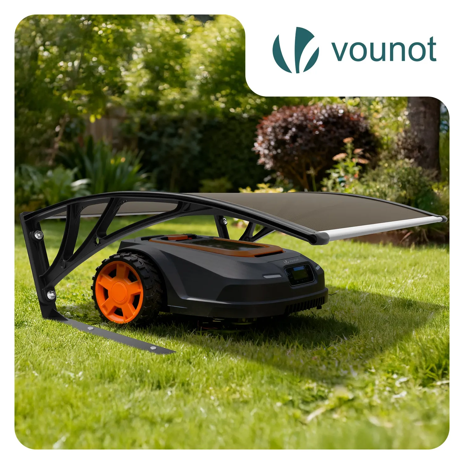 VOUNOT garage robot rasaerba 105x80x46cm marrone