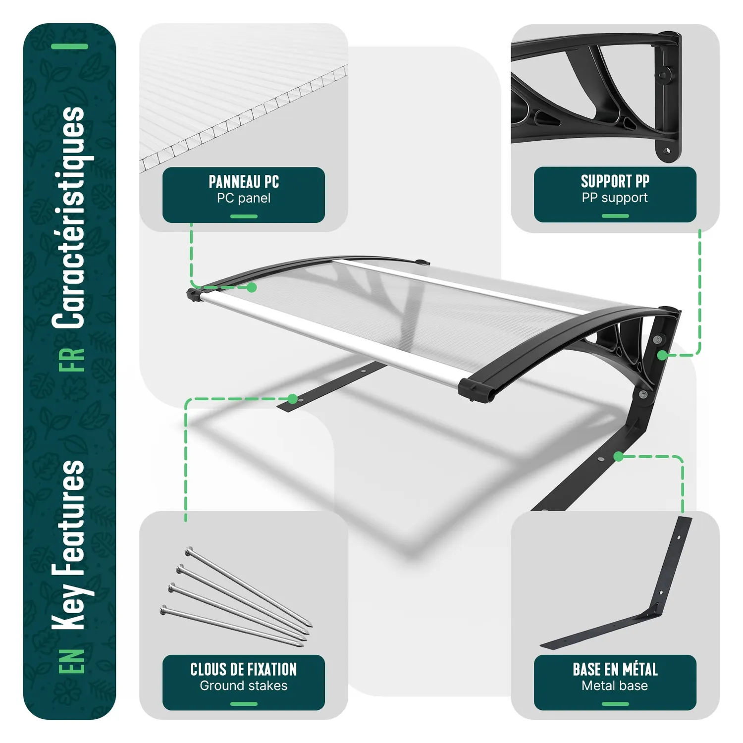 VOUNOT Garage robot tagliaerba 82x80x46 cm trasparente