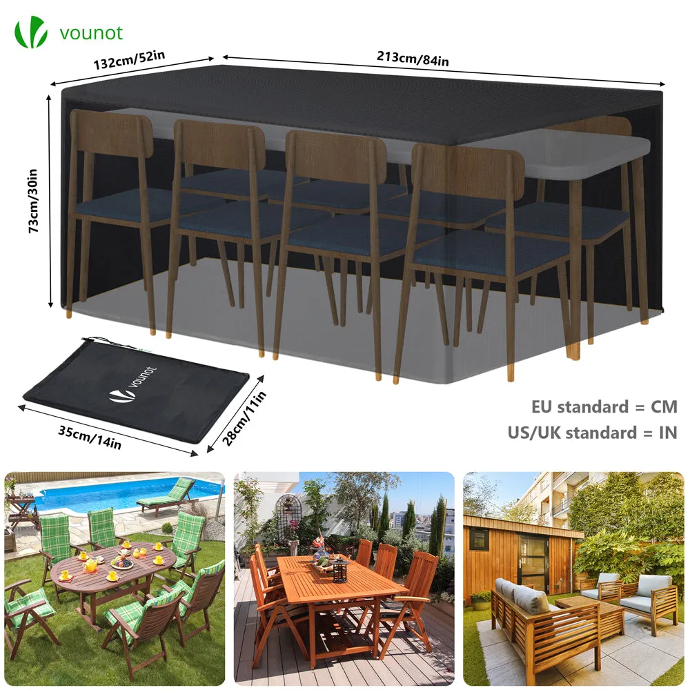 Vounot telo copertura divano giardino 213x132 cm nero 420D
