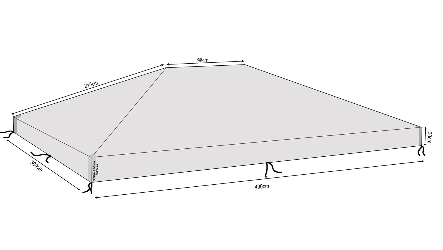 QUICK STAR Gazebo Cover 3x4 m Standard telo protettivo trasparente