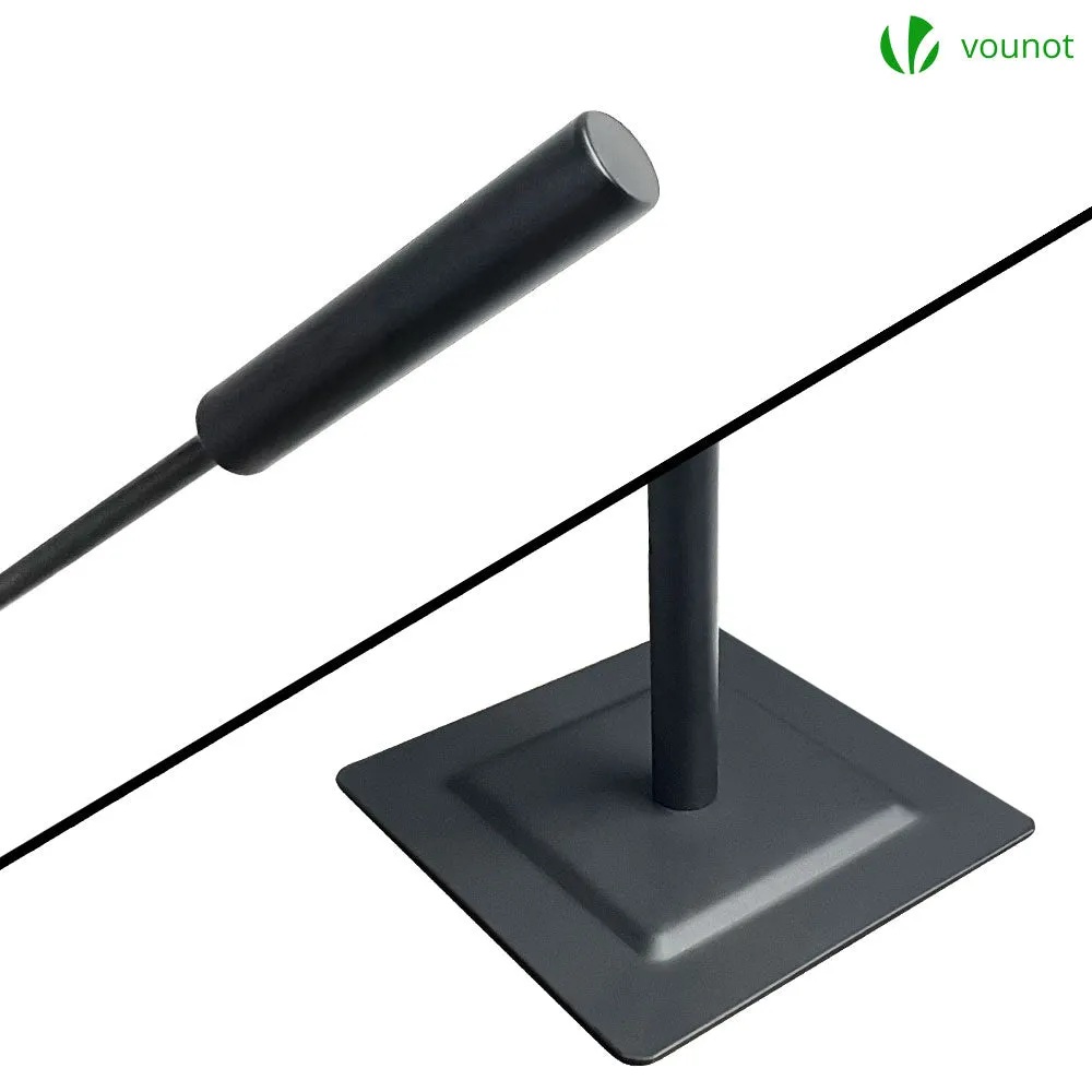 VOUNOT Set camino 4 pezzi metallo nero con supporto