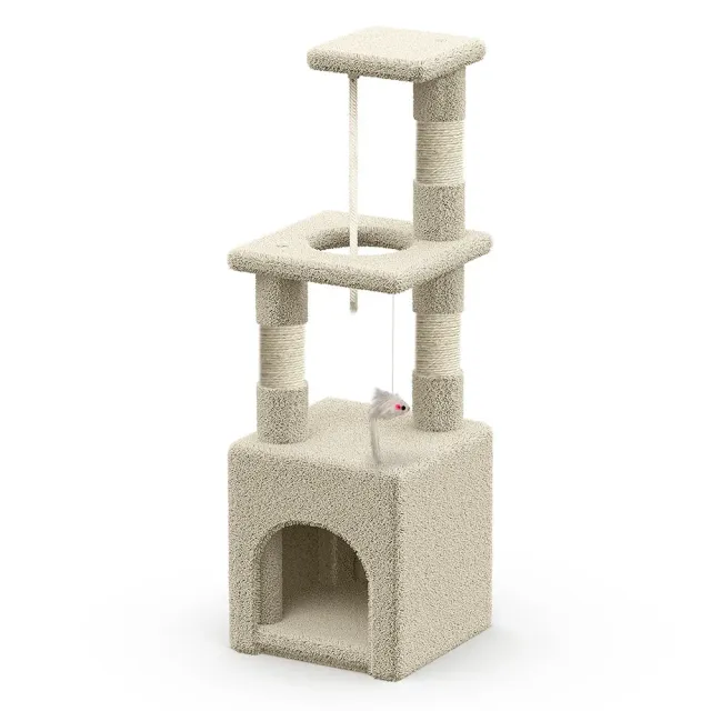 Vounot albero tiragraffi per gatti 88 cm beige con cuccia