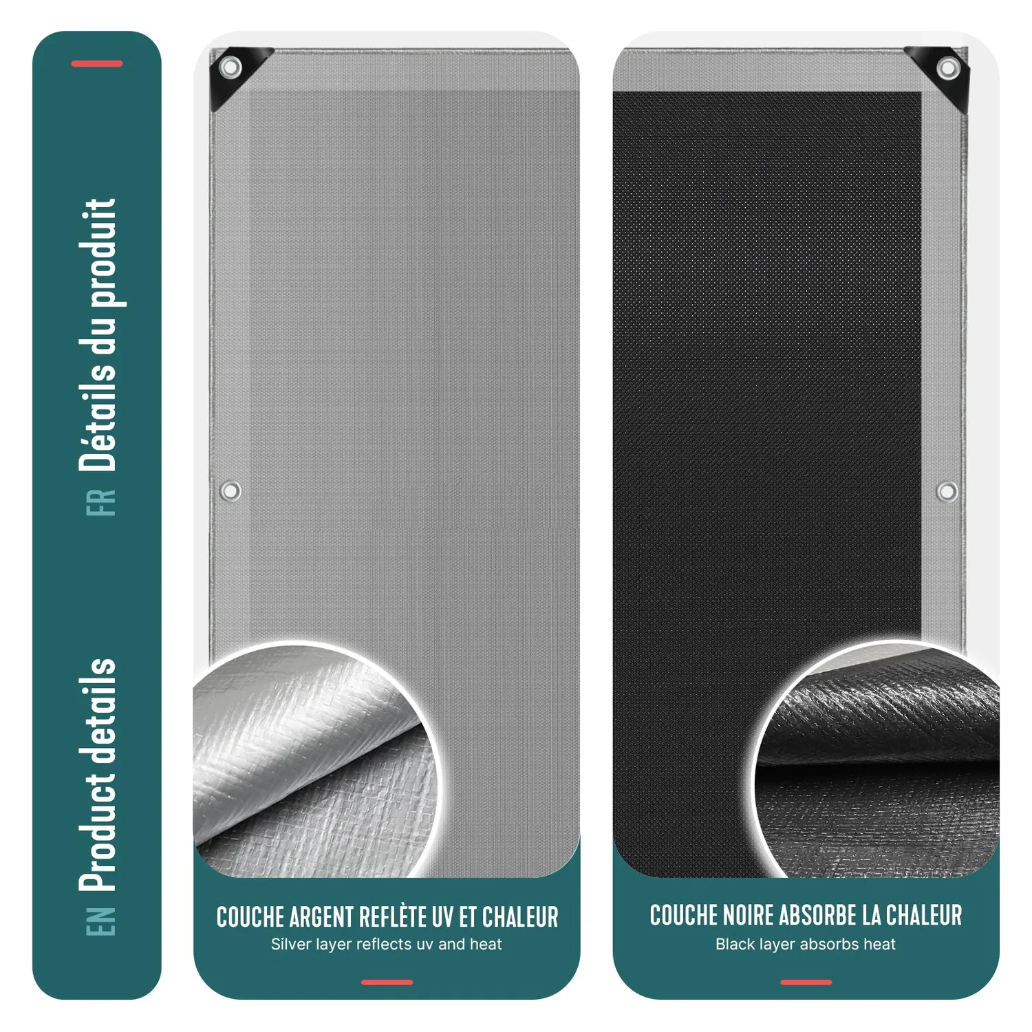 VOUNOT Telone Impermeabile 240 g/m² 4x8 m Grigio Nero