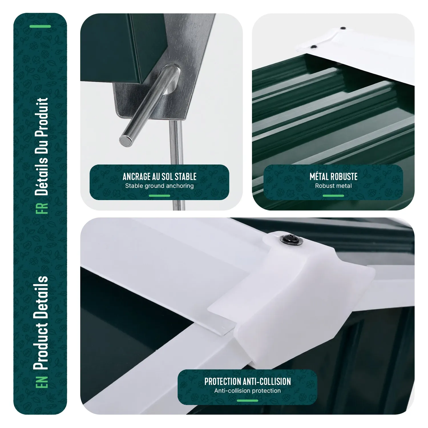 VOUNOT Garage Robot Tagliaerba Metallo 87x100cm Verde