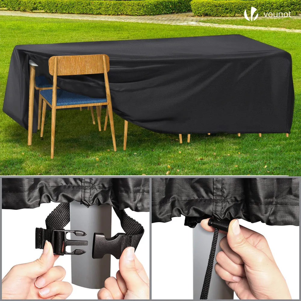 VOUNOT Telo copertura mobili giardino 242x162x73 nero 420D