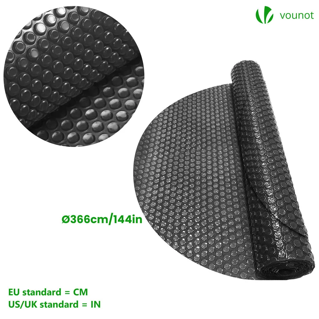VOUNOT Telo Termico Piscina Rotondo Nero Ø366 cm 120µ