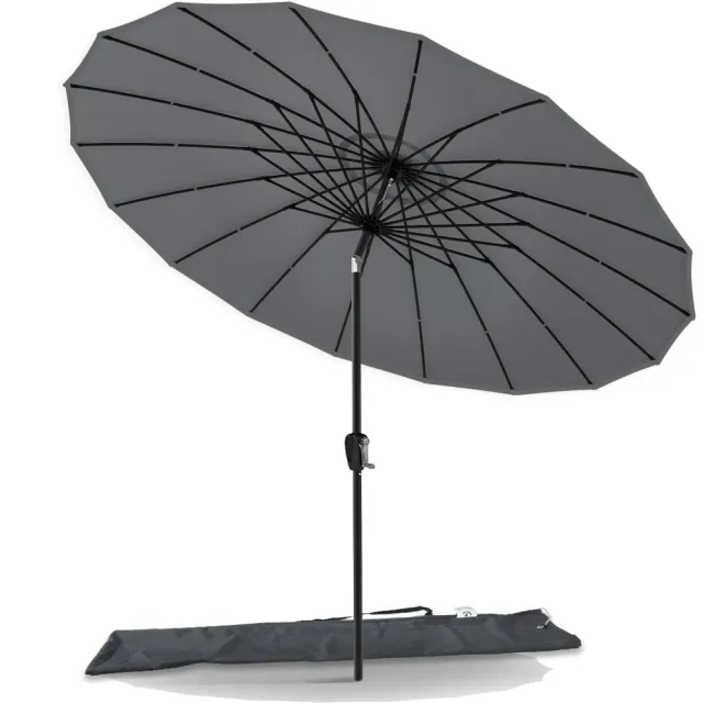 VOUNOT Shanghai Ombrellone Inclinabile 270cm Grigio Anti-UV