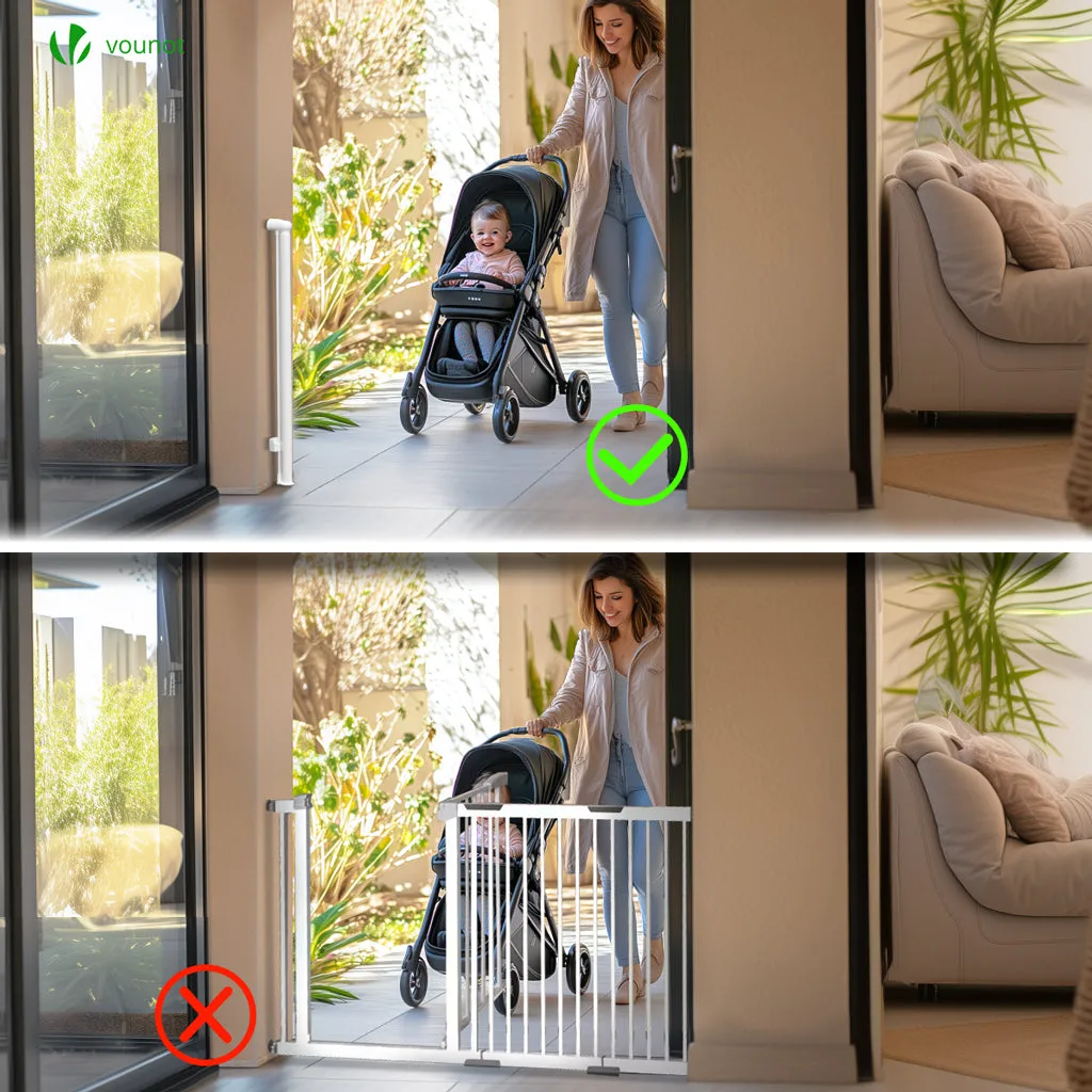 VOUNOT Barriera Sicurezza Retraibile Bianca 180x96cm Bambini