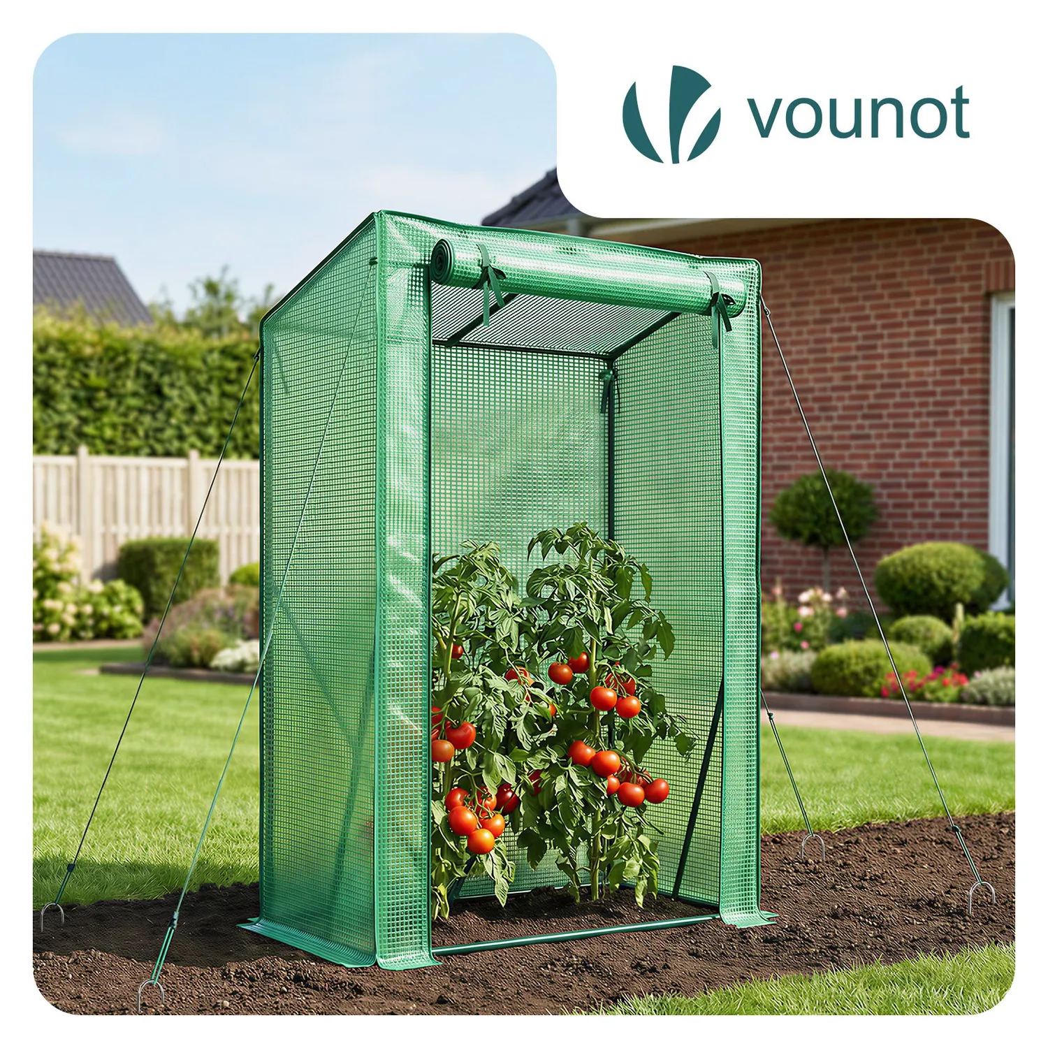 Vounot Serra da Giardino 100x50x150 cm Telo PE Verde Anti UV