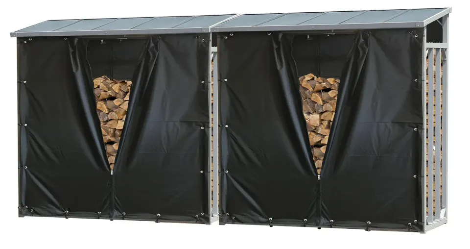 Quick Star scaffale legna 185x70x185 cm 2 pezzi con teli neri