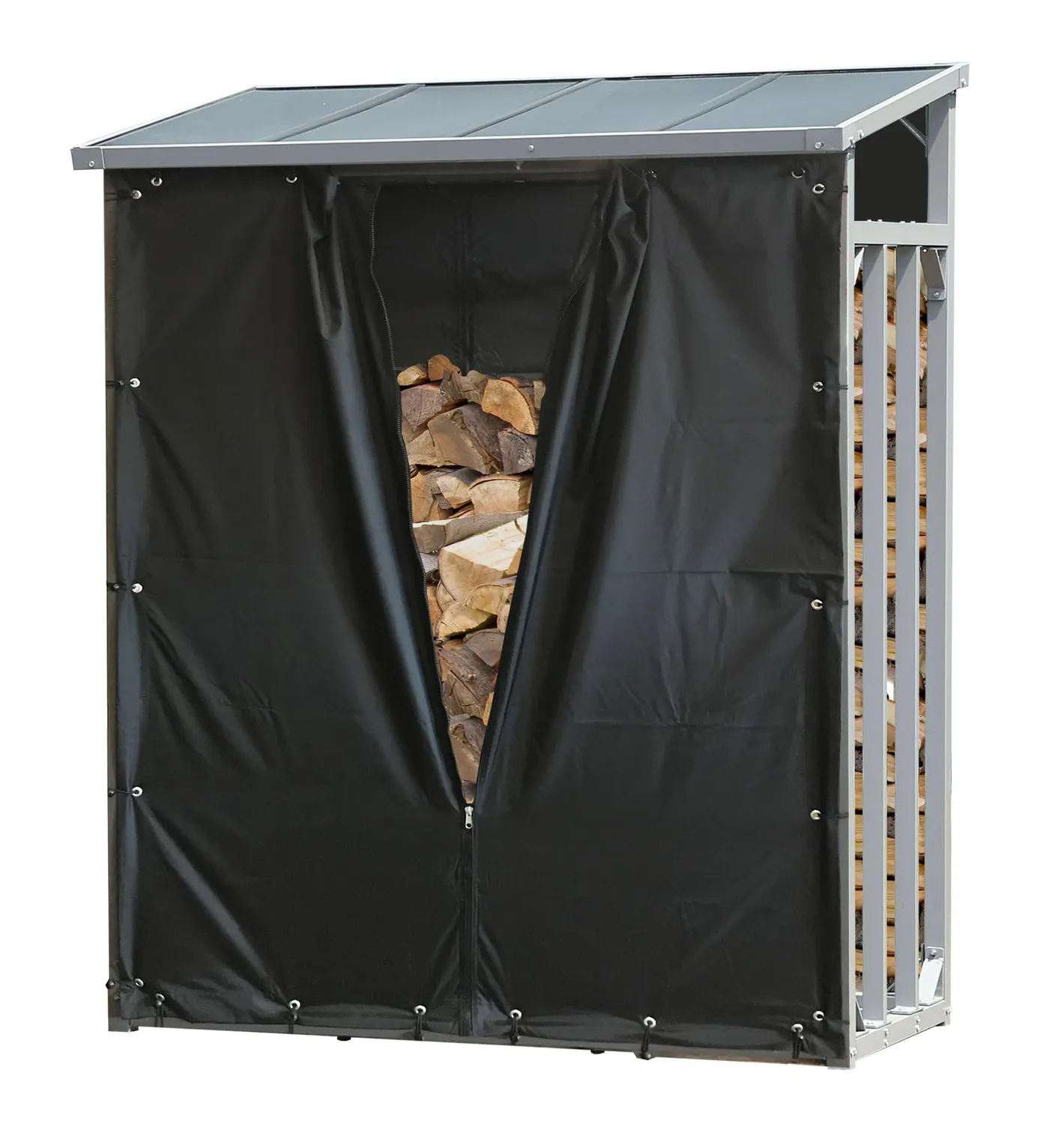 Quick Star scaffale legna 130x70x185 cm 2 pezzi con teli neri