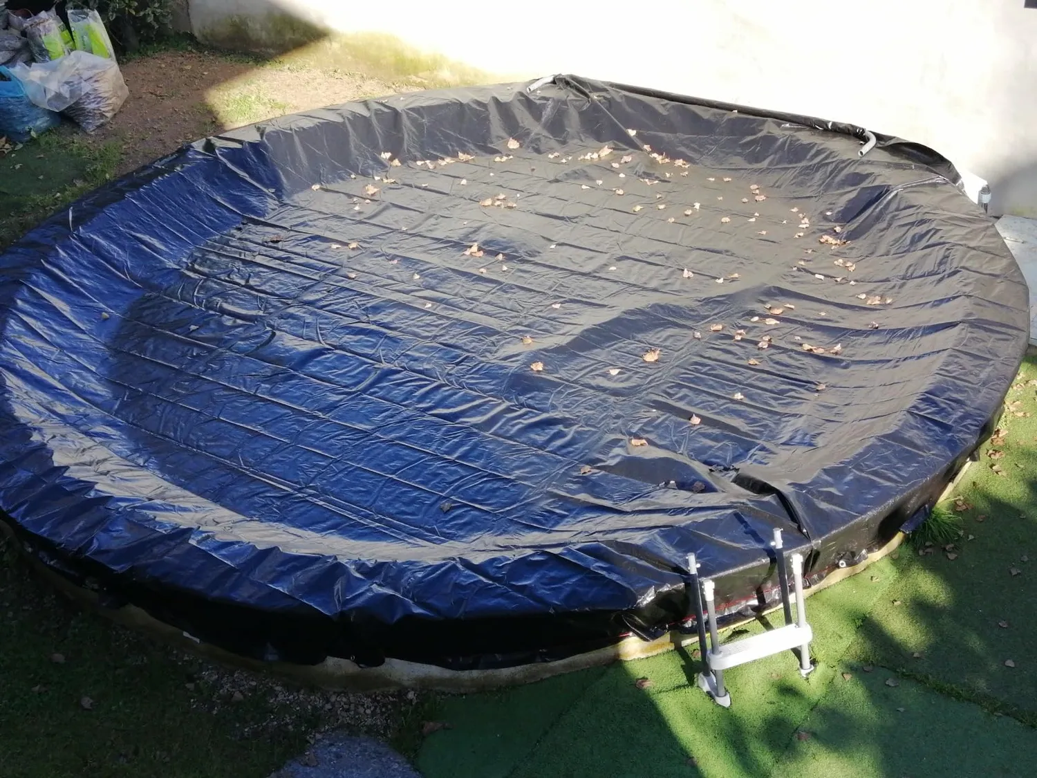 Quick Star telo piscina rotonda 420 cm nero 200 g/mq invernale