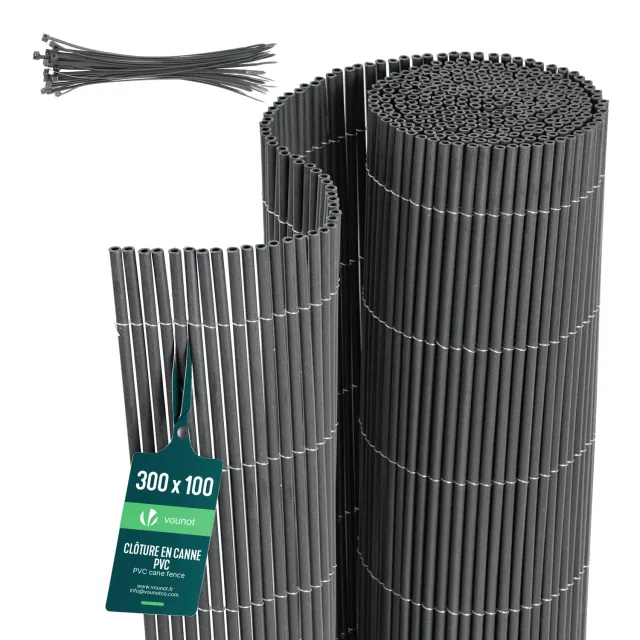 VOUNOT Cannicciato PVC Frangivista 100x300 cm Antracite Vimini