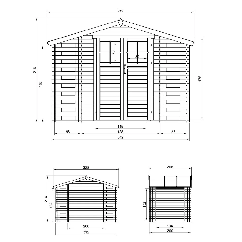 Timbela M391F casetta giardino 312x200 porta F