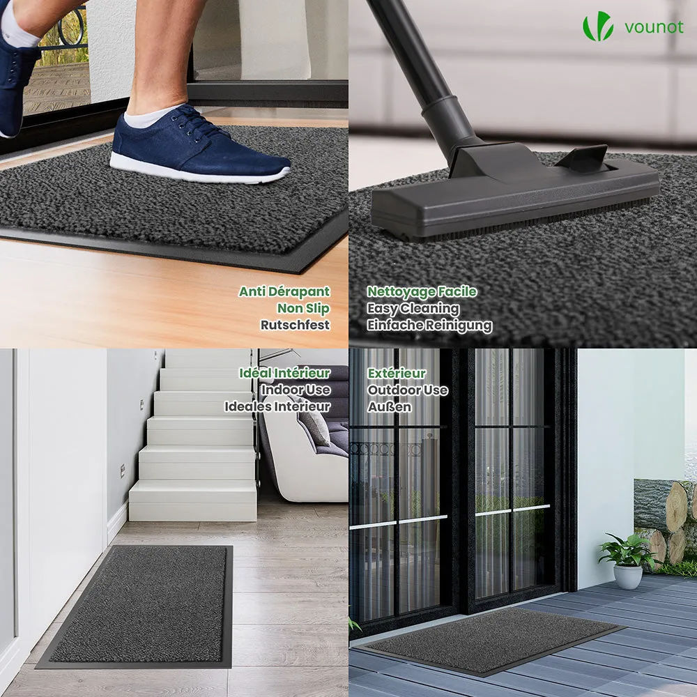 Vounot set 2 zerbini 60x90 cm grigio-nero antiscivolo