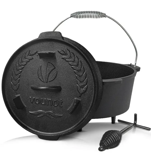 VOUNOT Cocotte Ghisa Dutch Oven 9 L Fuoco e Forno