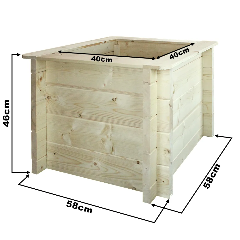 Timbela M617 fioriera legno 58x58x46 cm esterno