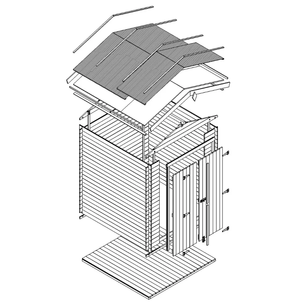 Timbela M367C1 casetta legno 180x130 cm 2 m² da esterno