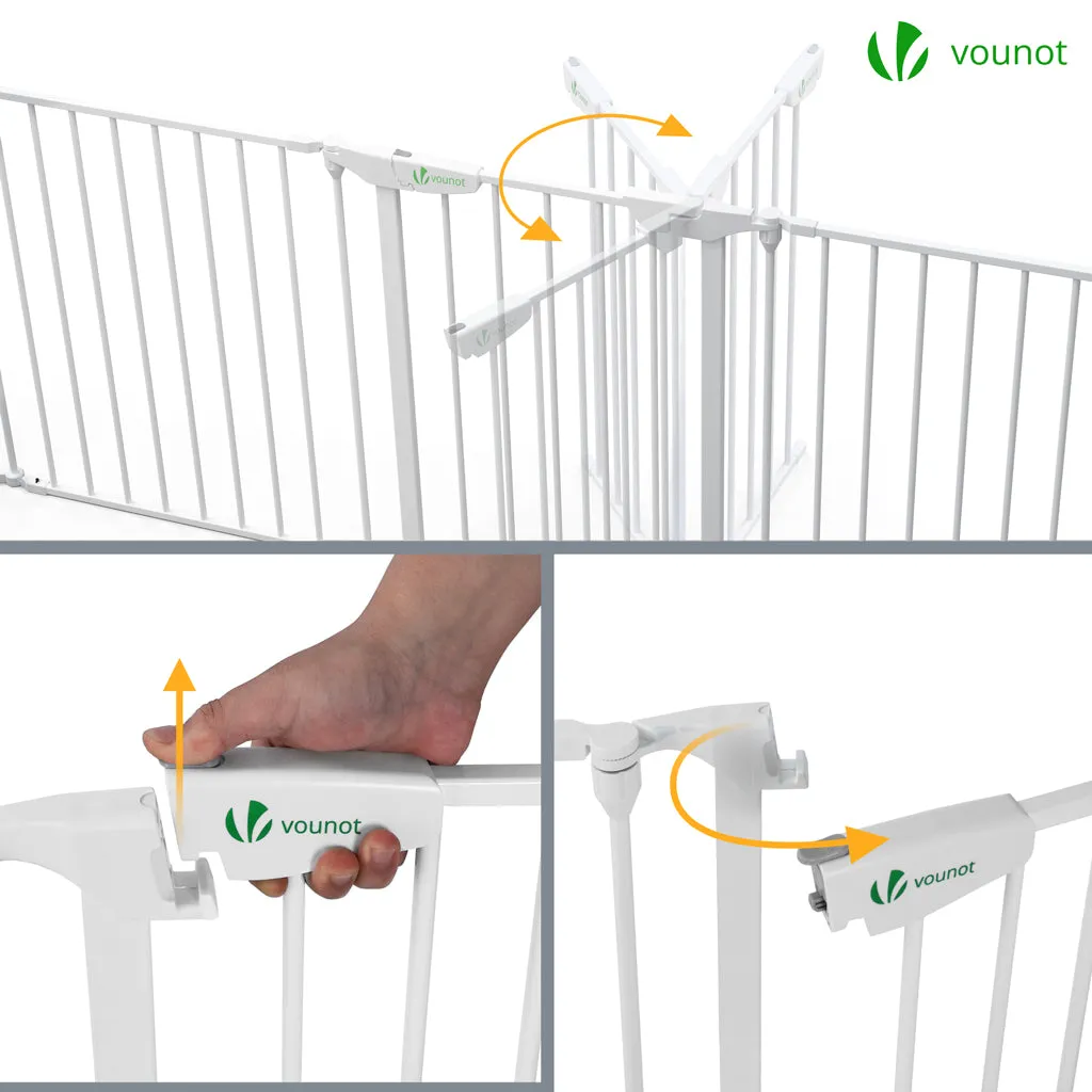VOUNOT Barriera Sicurezza Camino 375cm 6 Pannelli Bianca