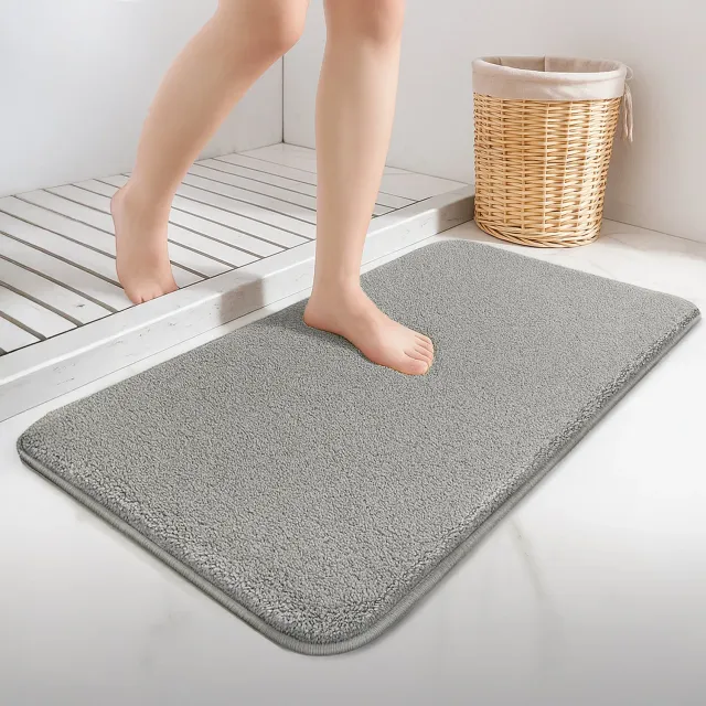 VOUNOT Tappeti Bagno 40x60cm Grigi Microfibra 2pz