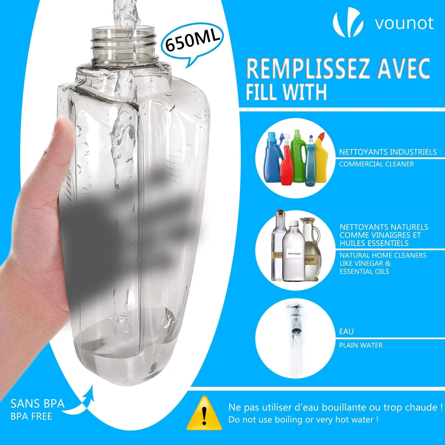 Vounot Scopa spray lavapavimenti manico 128 cm cyan