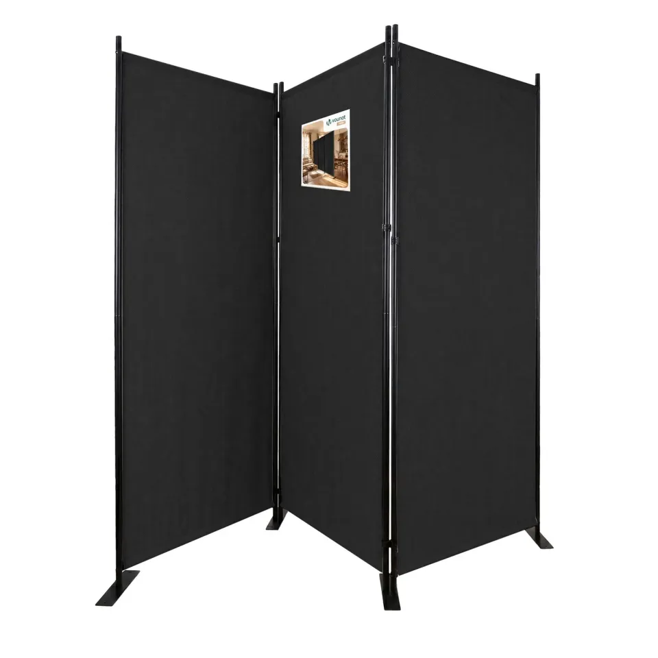Vounot Paravento Interno 3 Pannelli Antracite 262x173 cm