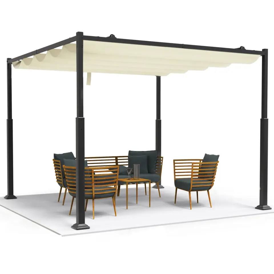 Vounot pergola retrattile 3x3 m beige