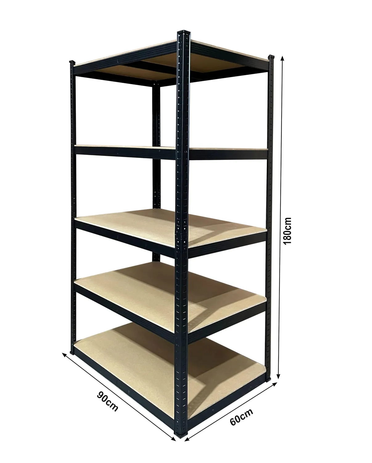 QUICK STAR Scaffale 90x60x180 cm Nero 5 Ripiani Portante