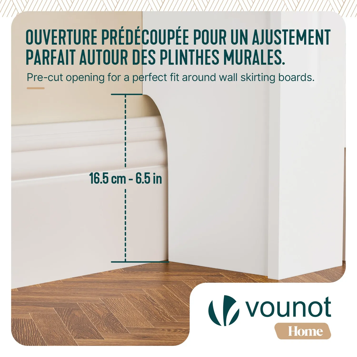 VOUNOT Copricalorifero Bianco Rovere 111x19x82 cm Mensola