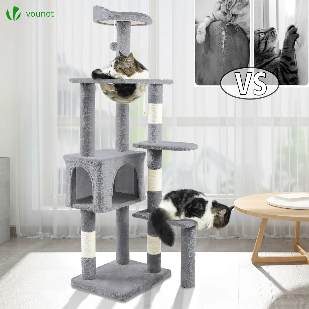 Vounot Albero Tiragraffi Gatto 138cm Grigio Capsula Niche
