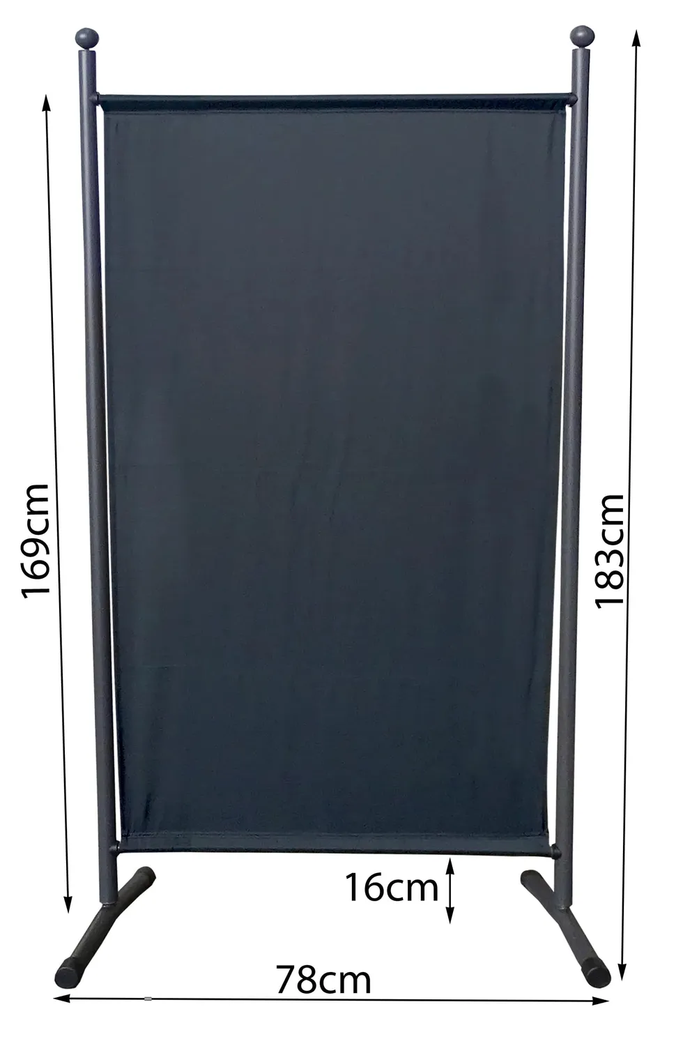QUICK STAR 180x78 cm divisorio tessuto grigio da balcone