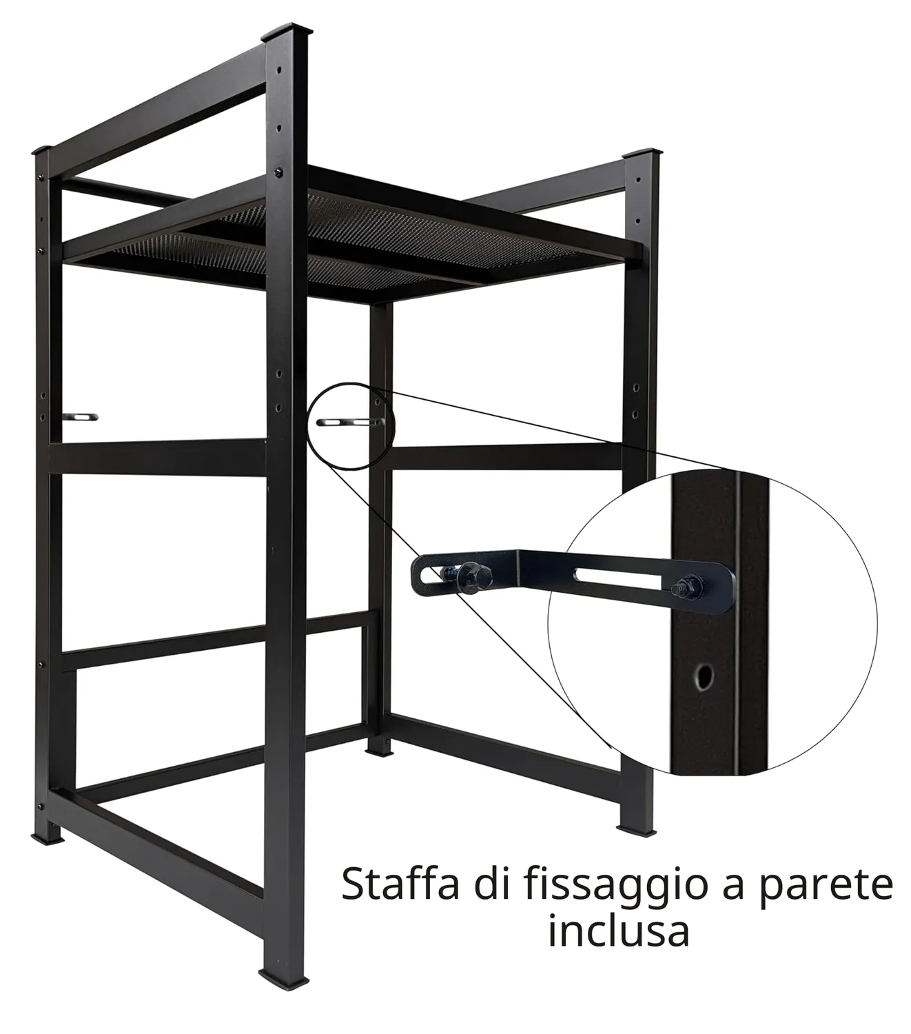 QUICK STAR Scaffale Lavatrice Nero con Vassoio 74x65x111 cm