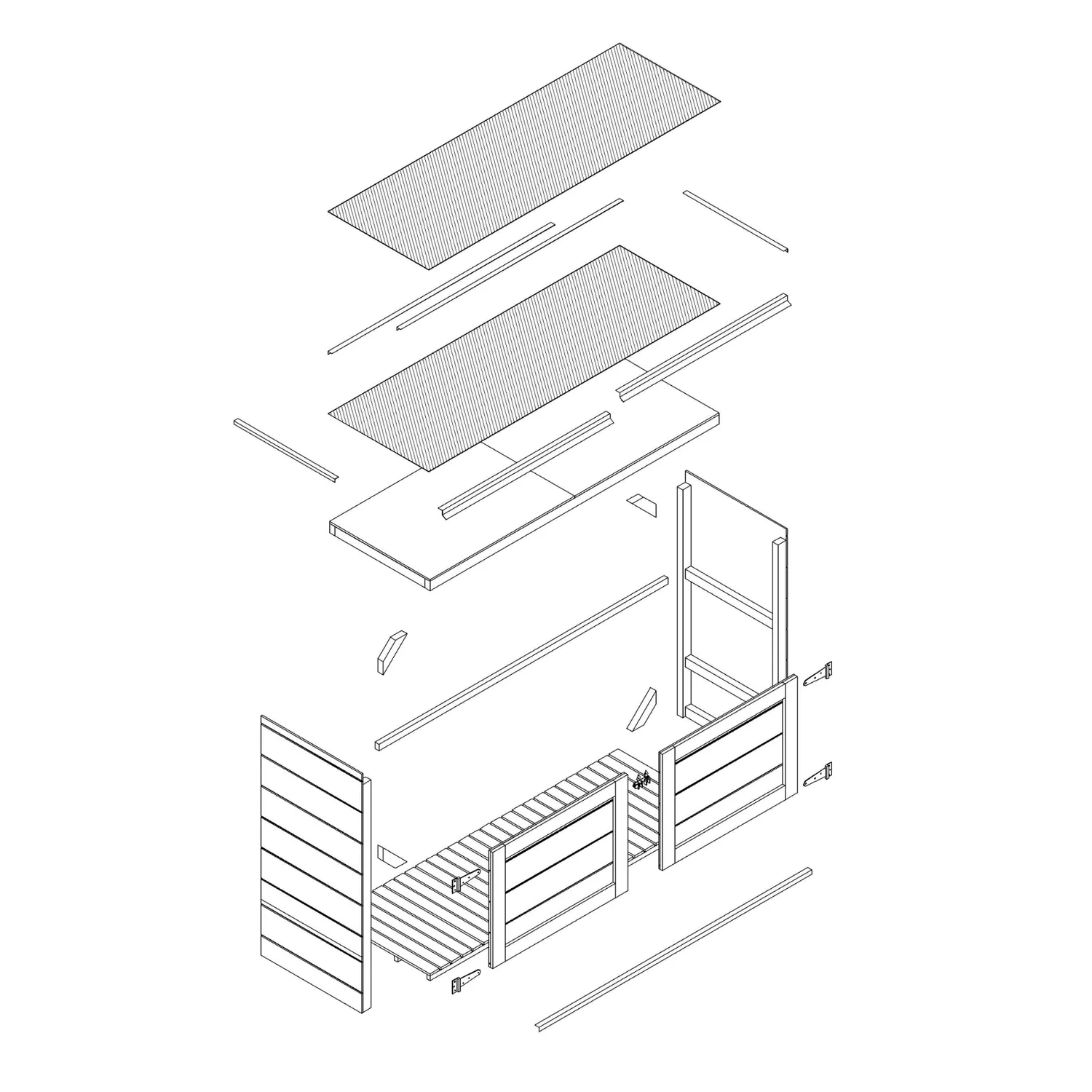 Timbela M982A copribidoni in legno 3x240L da esterno