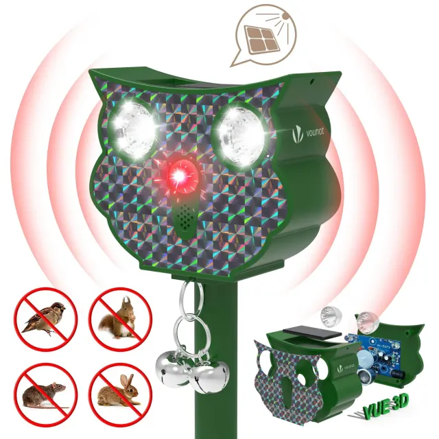 VOUNOT dissuasore ultrasuoni solare da esterno con sensore