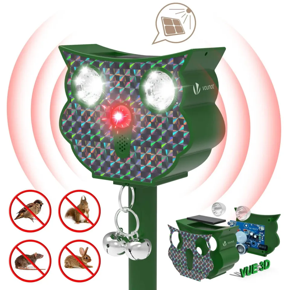 VOUNOT dissuasore ultrasuoni solare da esterno con sensore